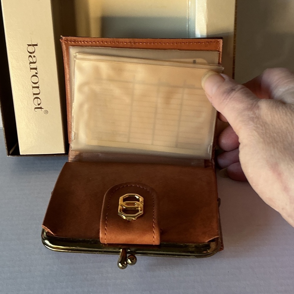 ★ Baronet Genuine Leather Wallet Brown Vintage Clutch Organizer NIB - Picture 4 of 6